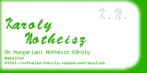 karoly notheisz business card